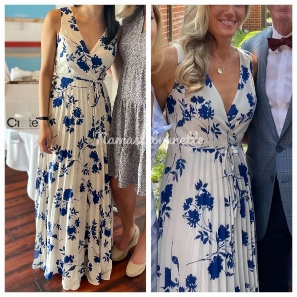 Nwt Lulu's Small Boho Ivory Multi Floral Print Pleated Wrap Maxi Dress - Picture 10 of 16